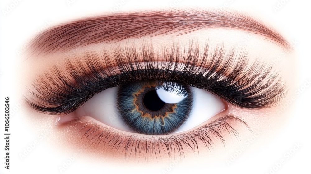 Close up Blue Eye with Long Eyelashes and Makeup Close up Blue Eye with Long Eyelashes and Makeup