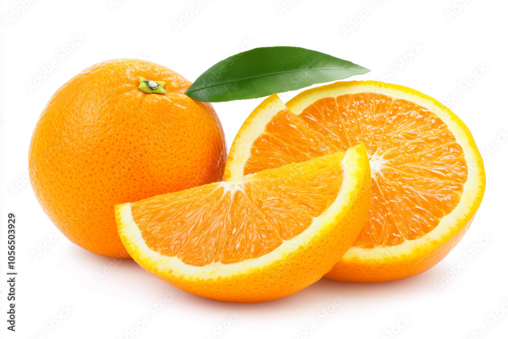 Fresh Orange Slices on a Clean White Background Fresh Orange Slices on a Clean White Background