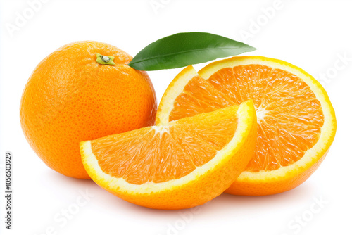 Fresh Orange Slices on a Clean White Background