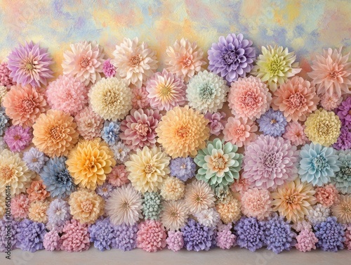 Wallpaper Mural A vibrant arrangement of colorful artificial flowers in various shapes and sizes. Torontodigital.ca