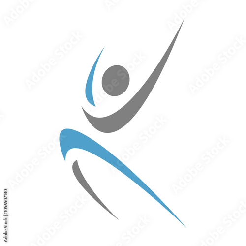 Abstract active body dancing logo design vector icon illustration