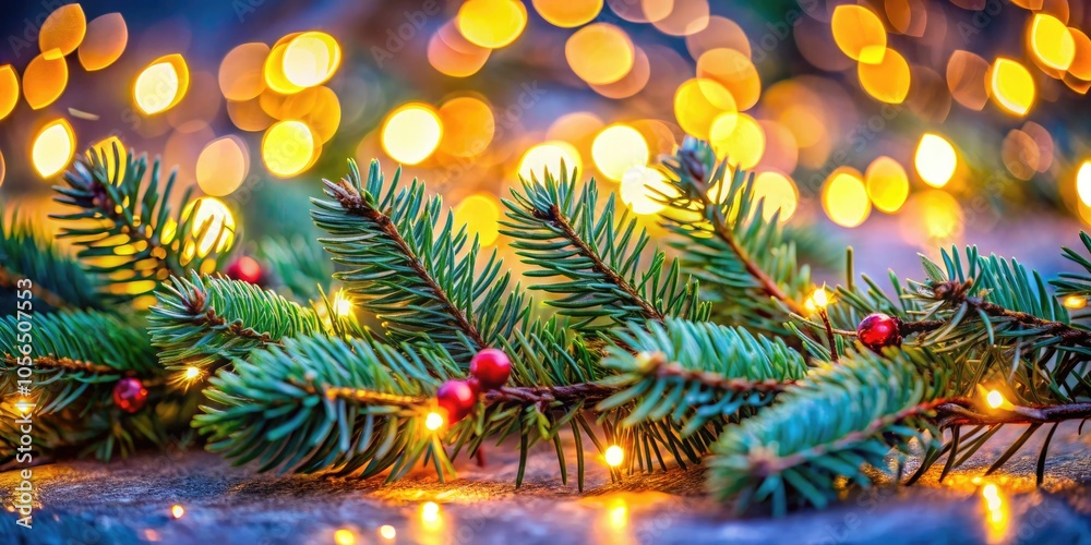 Wrap your home in holiday spirit with a festive fir branch draped in twinkling garland lights, creating a cheerful atmosphere for all to enjoy.