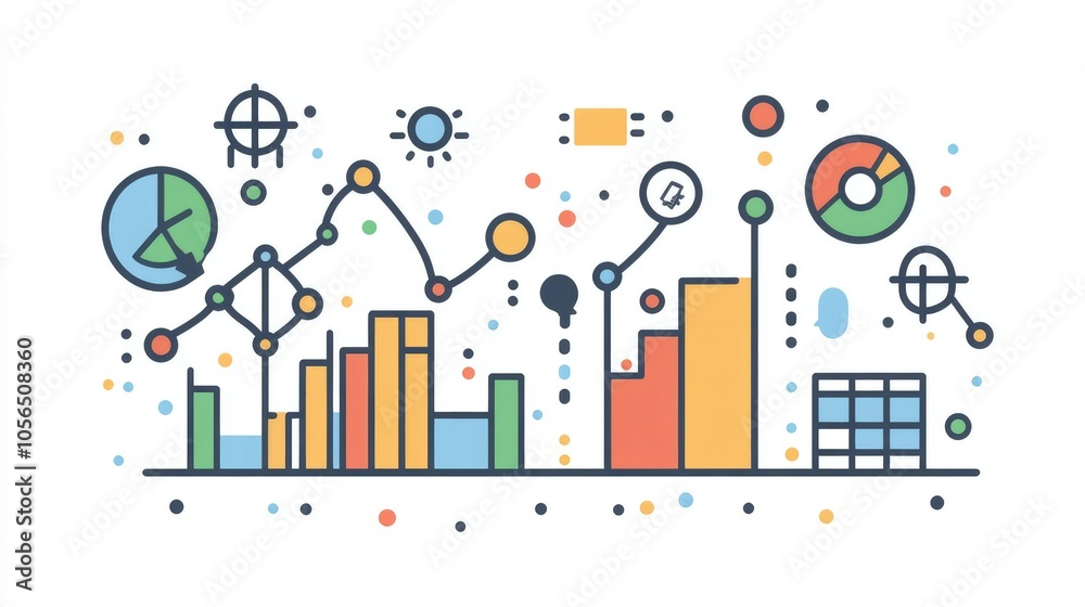 Generative AI icons for project management, funding, and analytics in a business context Generative AI icons for project management, funding, and analytics in a business context