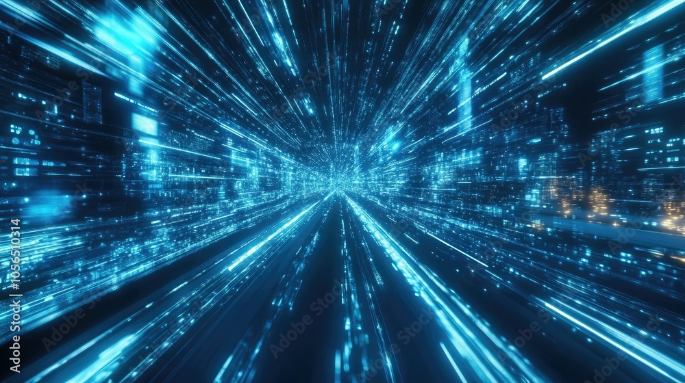 custom made wallpaper toronto digitalSpeedy tech network background in blue, with vector lines for a futuristic cyberspace theme