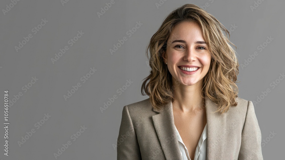 Portrait of a smiling businessman, a professional and confident woman in suit, isolated on transparent background Portrait of a smiling businessman, a professional and confident woman in suit, isolated on transparent background