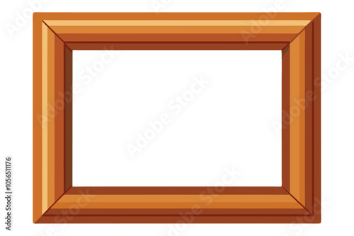 Wooden picture frame isolated on white background