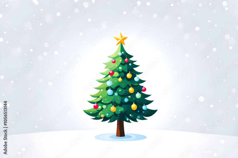 neat and cute tree icon with a white background, christmas tree with balls and snowflakes, christmas tree and decoration neat and cute tree icon with a white background, christmas tree with balls and snowflakes, christmas tree and decoration
