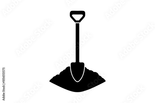 Shovel Silhouette set on white background.