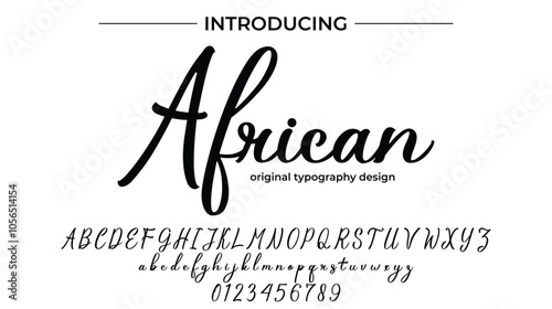 African Font Stylish brush painted an uppercase vector letters, alphabet, typeface