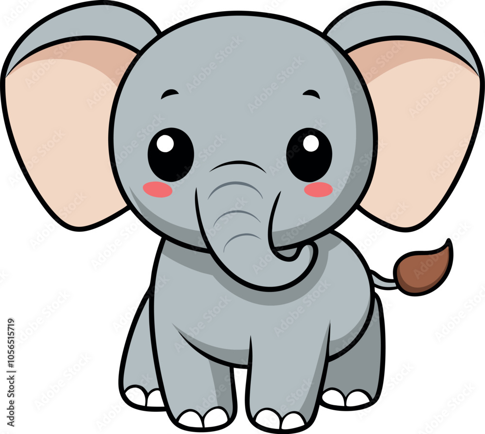 Fototapeta premium Cute Little Elephant vector art illustration eps