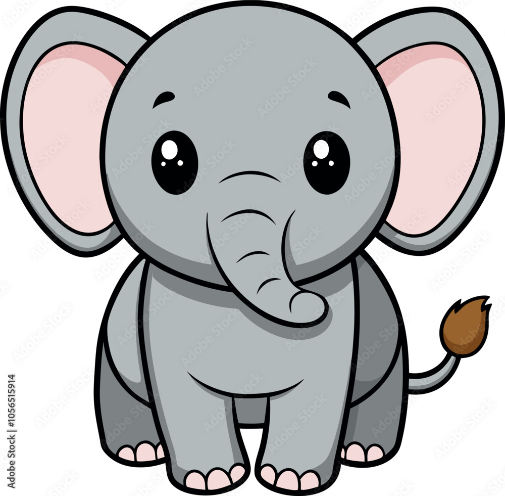 Naklejka premium Cute Little Elephant vector art illustration eps