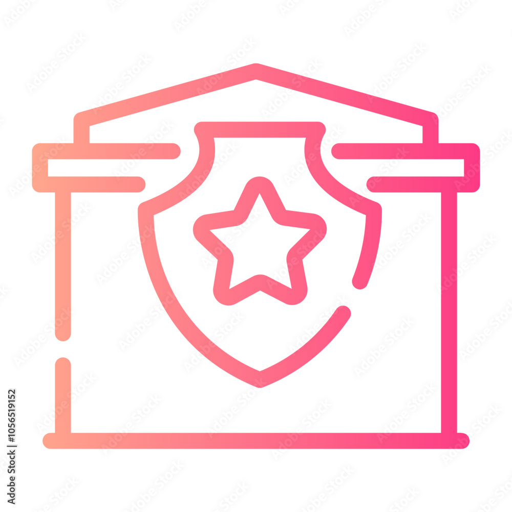 police station Line Gradient Icon police station Line Gradient Icon