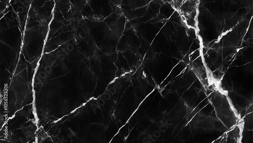 Elegant Black Marble Texture with Intricate White Veins for Luxury Interiors and Backgrounds