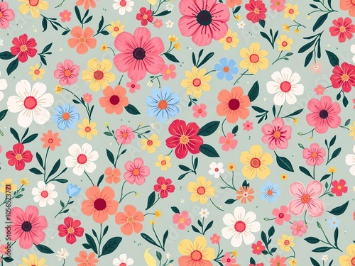 Bright and colorful spring flower petals creating an abstract and vibrant floral background, texture, cheerful