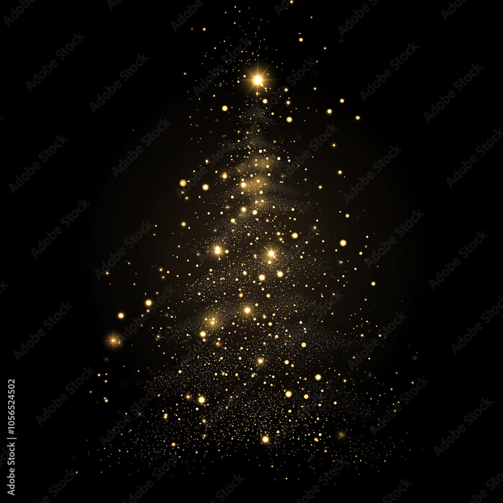 Festive vector background with gold glitter and confetti for christmas ...