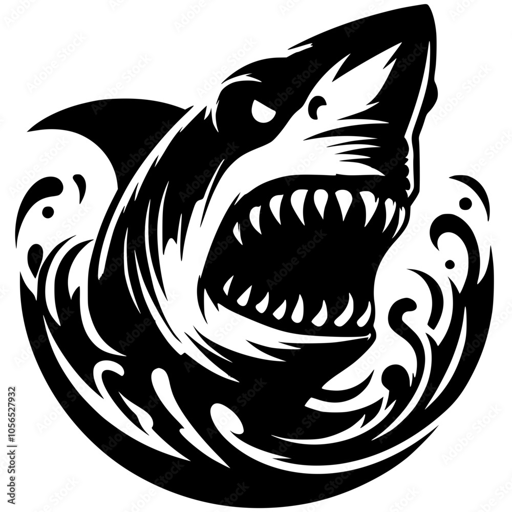 Shark artwork silhouette Shark artwork silhouette