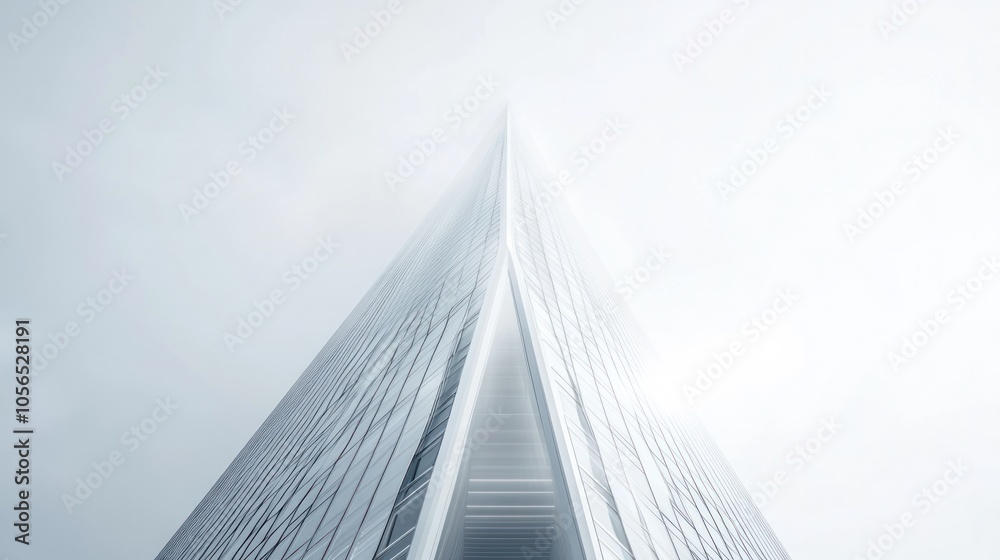 Sleek futuristic skyscraper with smooth glass surfaces and white accents Sleek futuristic skyscraper with smooth glass surfaces and white accents