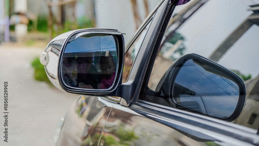 side rear-view mirror on a car. side rear-view mirror on a car.