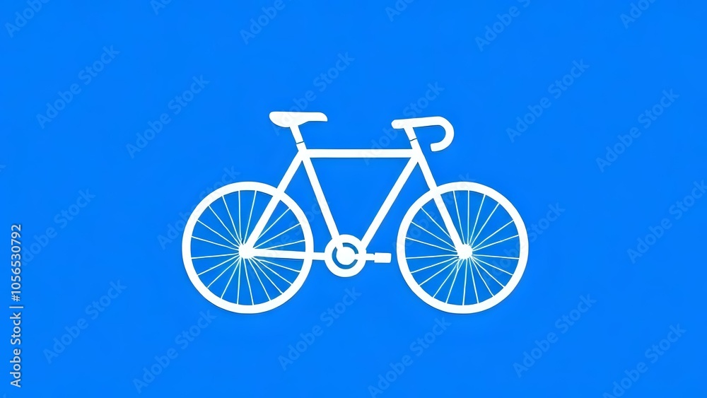 Fototapeta premium Bicycle Icon on Blue Background