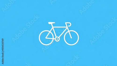 Bicycle Icon on Blue Background