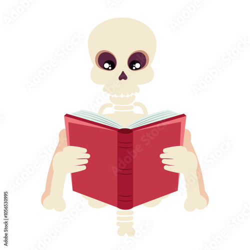 skeleton reading book