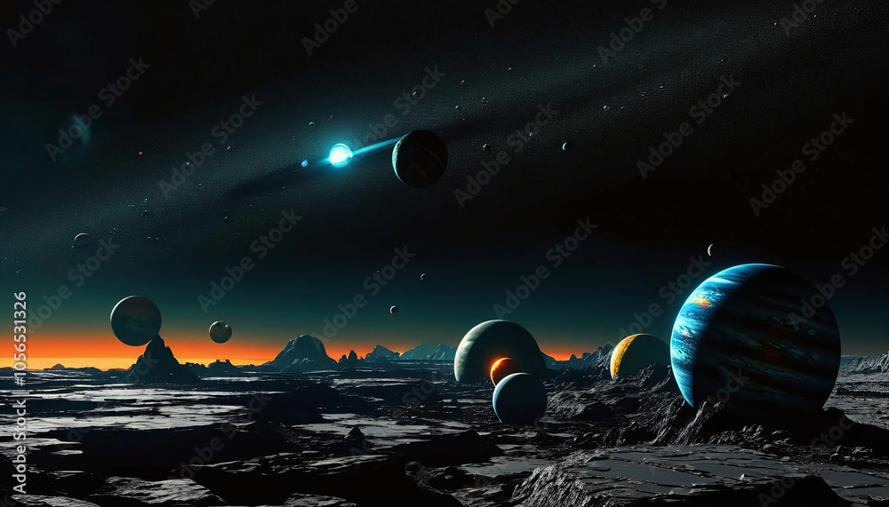 Naklejka premium The view in the outer space
