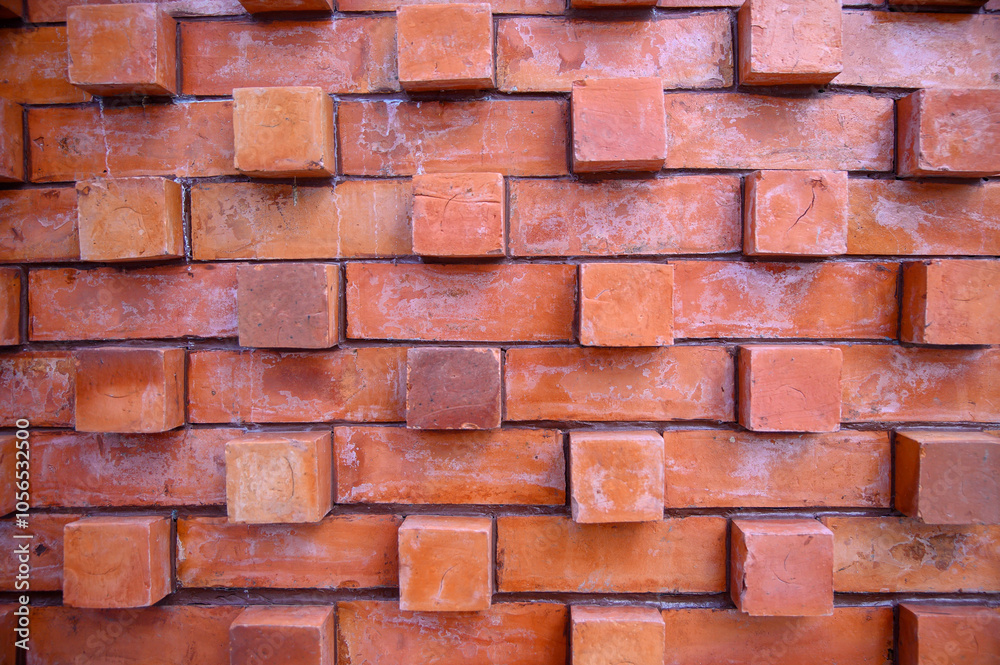 Red brick wall texture, aged brickwork background Red brick wall texture, aged brickwork background