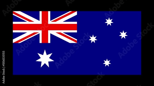 Australia Country Flag Elements Construction Animation