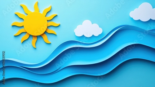 Paper Sun Over Blue Waves