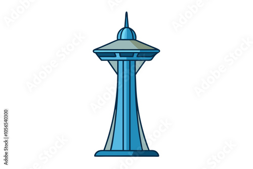 Futuristic Tower | isolated vector illustration on white background