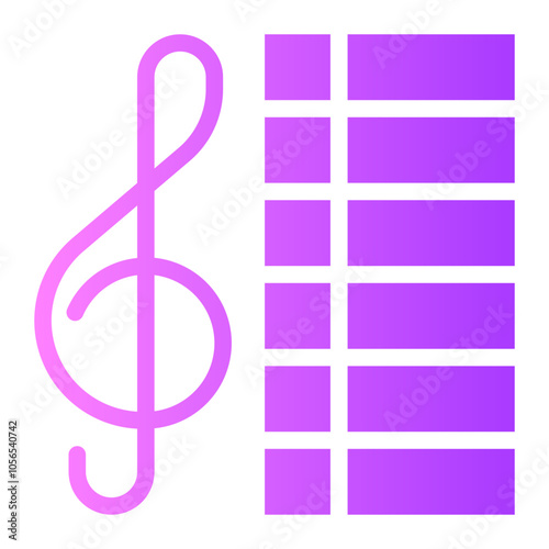 treble clef gradient icon
