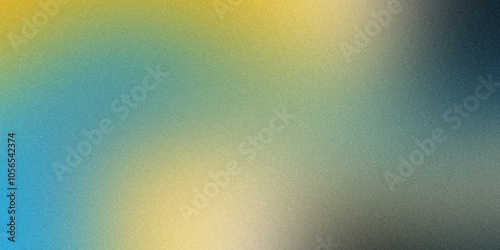 Abstract gradient from bright blue to bright yellow, with a hint of green noise texture background, for poster banner