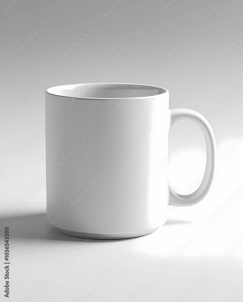 Obraz premium Simple White Mug, AI Generated Image