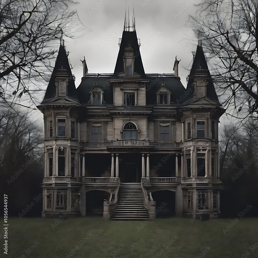 Haunted House 3D drawing Victorian gothic Haunted House 3D drawing Victorian gothic