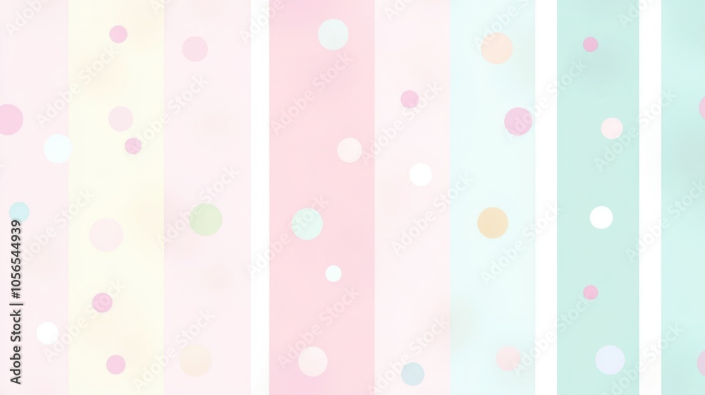 The illustration is a striped pattern with alternating colors, decorated with circles, cute style, pastel colors. This illustration is suitable for use in various designs and presentations. The illustration is a striped pattern with alternating colors, decorated with circles, cute style, pastel colors. This illustration is suitable for use in various designs and presentations.