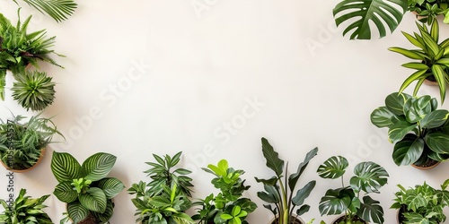 Plant decor arranged with sufficient space for text overlay photo