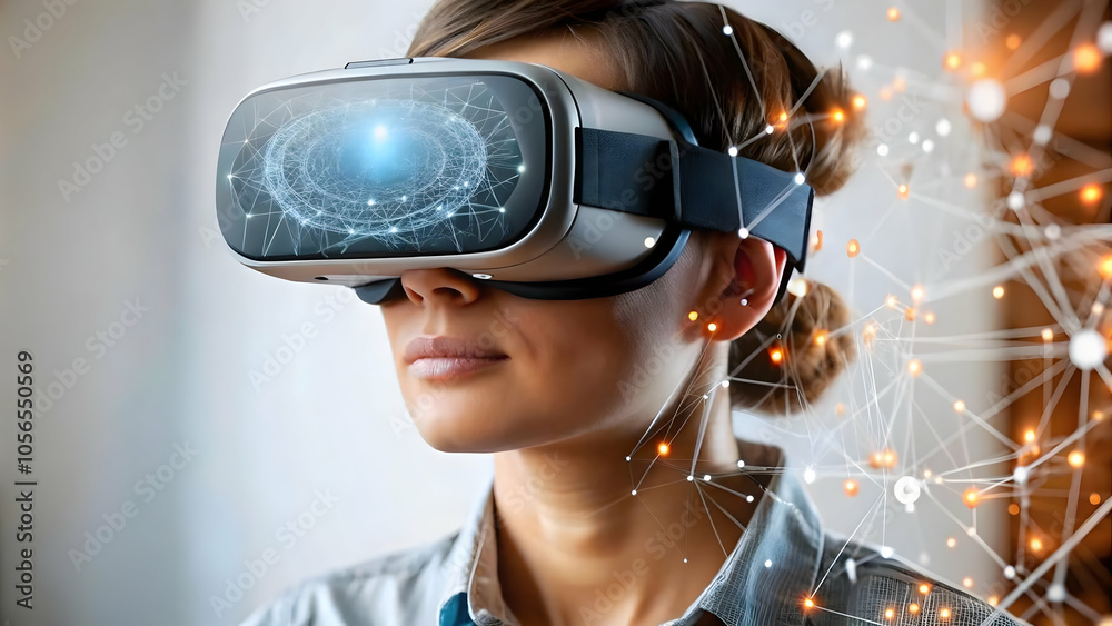Marketer VR Digital Campaign Visualization Close Up Futuristic Strategies Network Intelligence Copy Space for Text Branding Photo Stock Concept Marketer VR Digital Campaign Visualization Close Up Futuristic Strategies Network Intelligence Copy Space for Text Branding Photo Stock Concept