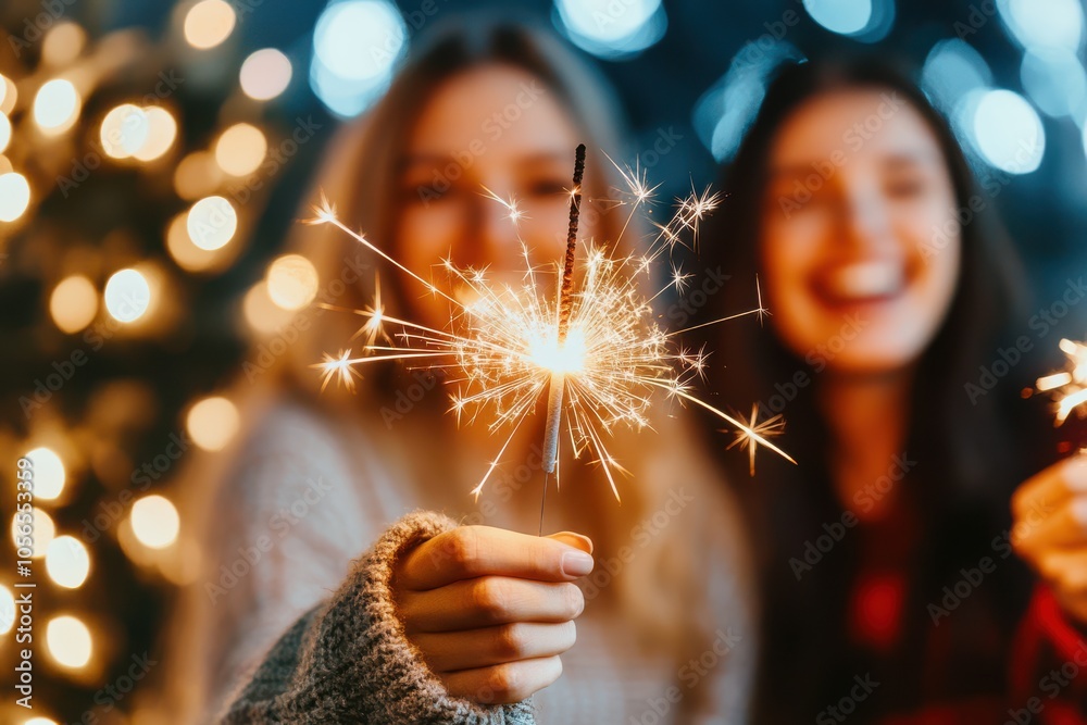 Close-up of sparkler with blurred background