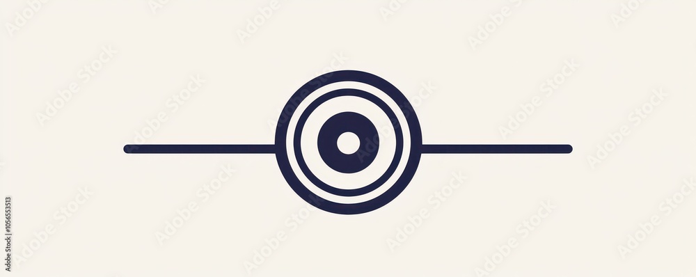 Classic music playback symbolized in a sleek vinyl record line icon. Classic music playback symbolized in a sleek vinyl record line icon.