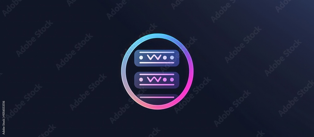 Obraz premium Minimalist VPS glyph icon for modern virtual server setups.
