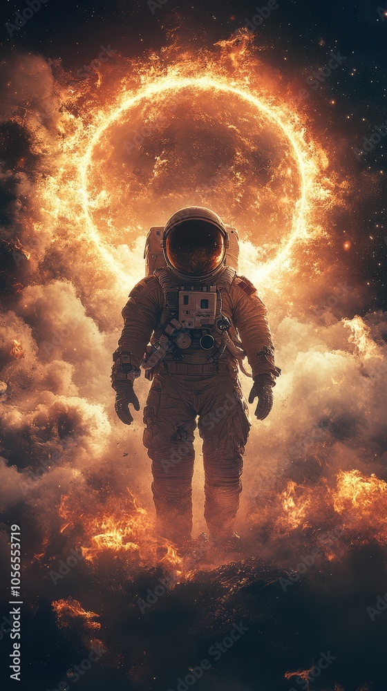 Astronaut Standing on a Mysterious Alien Planet