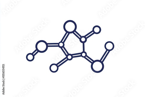 Precise design line icon for chemical bonds, representing molecular structures.
