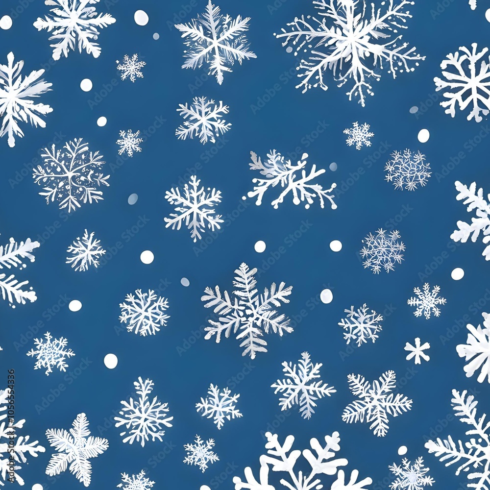 Seamless Snowflake Pattern for Winter Wonderland Christmas Wallpaper