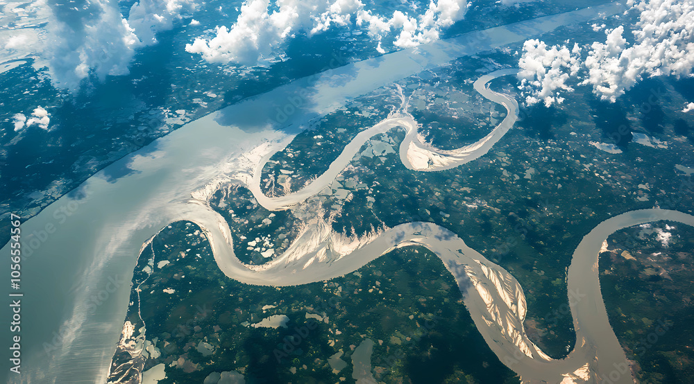 Aerial Views of Meandering River Deltas: Nature's Intricate Waterways from Above Aerial Views of Meandering River Deltas: Nature's Intricate Waterways from Above