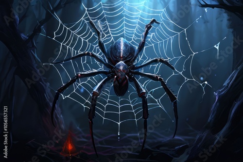 a mythical web spun by a legendary spider in fantasy lore photo