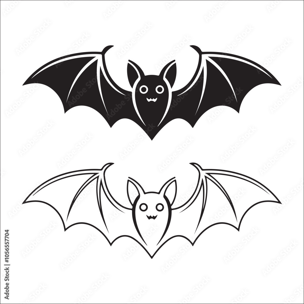 Bat icon. Vector illustration of a bat on a white background, bat icon, bat vector, bat illustration, animal icon, bat silhouette, bat symbol, bat graphic, bat logo, flying bat icon