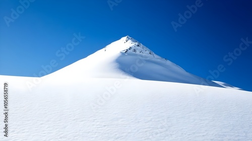 Snowy Mountain Peak Blue Sky