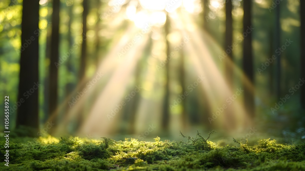 Fototapeta premium Sunlight Through Forest Moss