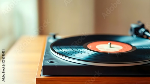 Vinyl Record Player Closeup