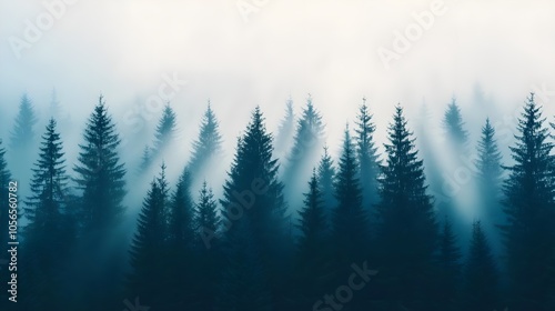 Misty Forest Silhouette